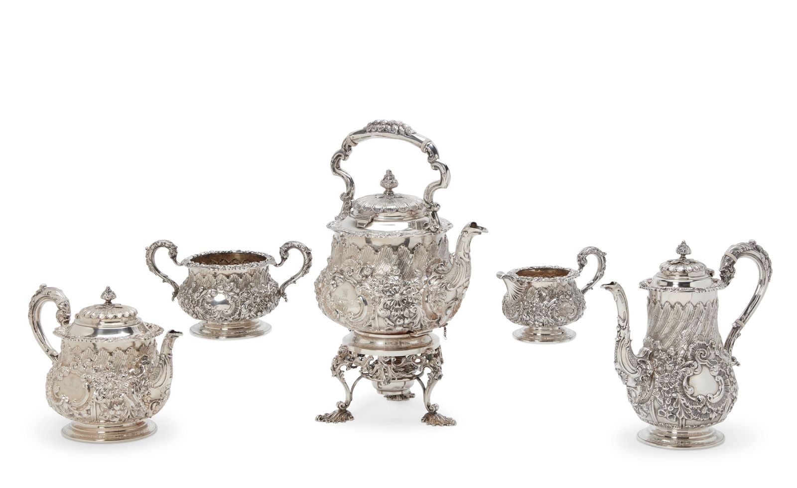 A FIVE PIECE EDWARD VII STERLING
