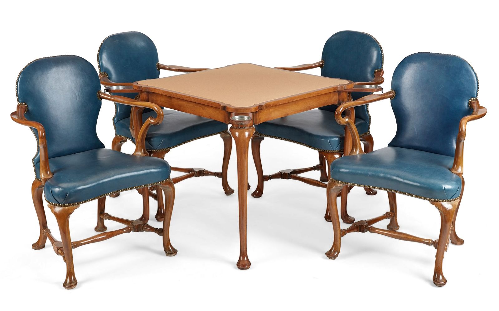A FIVE PIECE GEORGE II STYLE WALNUT