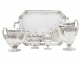 A FIVE PIECE GERMAN SILVER TEA