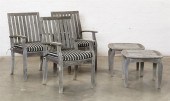 A FIVE PIECE SET OF TEAK GARDE