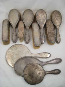 A five piece silver brush set