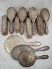 A five piece silver brush set