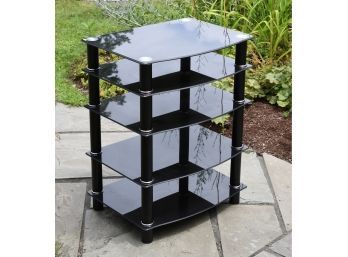 A five shelf tempered glass with
