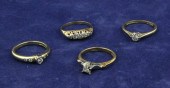 A five-stone diamond ring in a