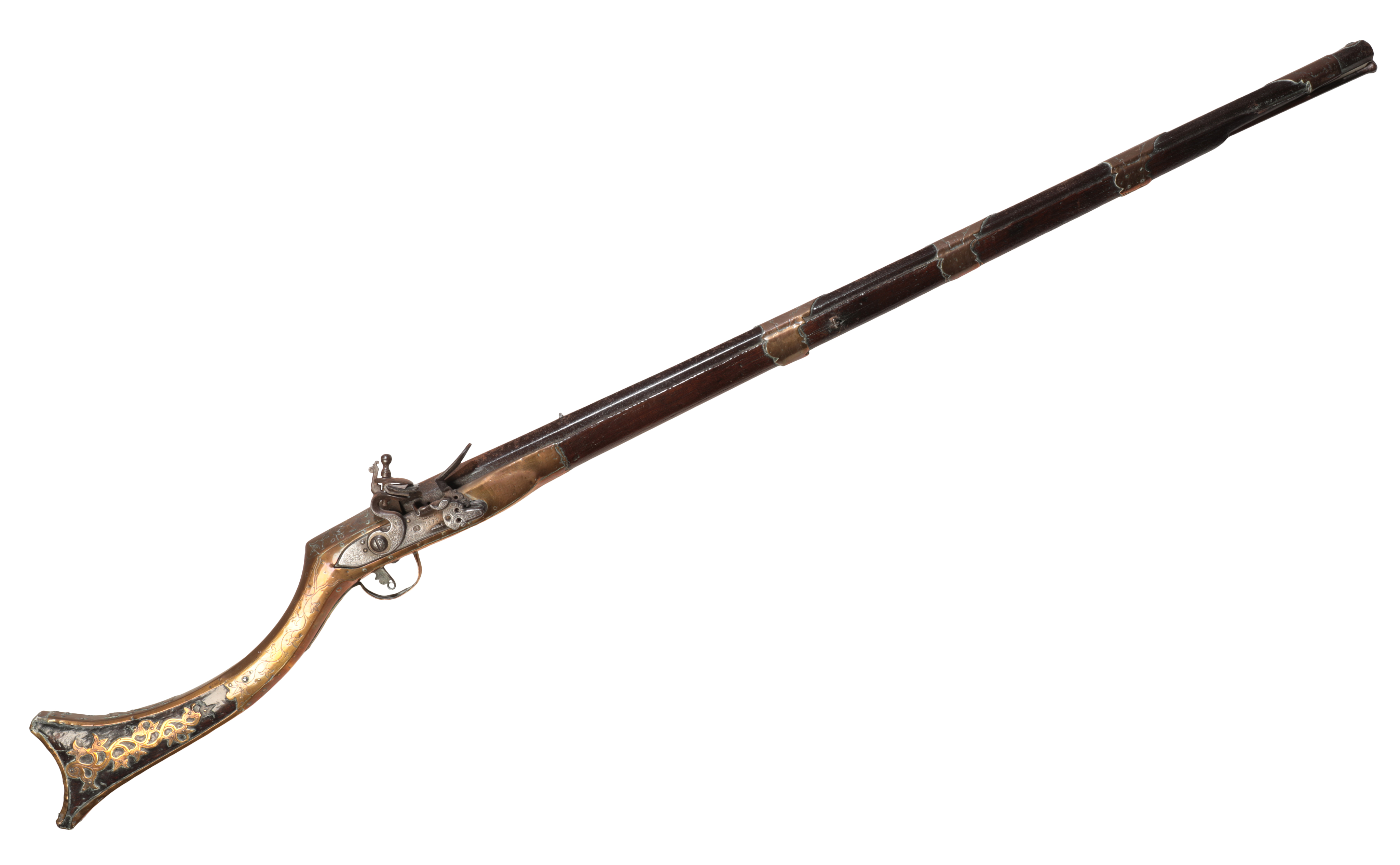 A FLINTLOCK MUSKET with a full