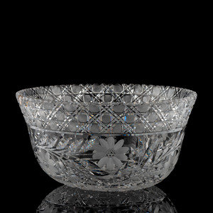 A Floral-Period Cut Glass Punch