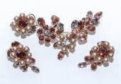 A FLORAL SCHREINER BROOCH & CL