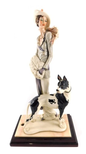 A Florence figure group of lady and