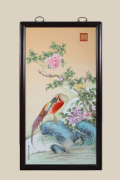 A 'FLOWER AND EXOTIC BIRD' POR