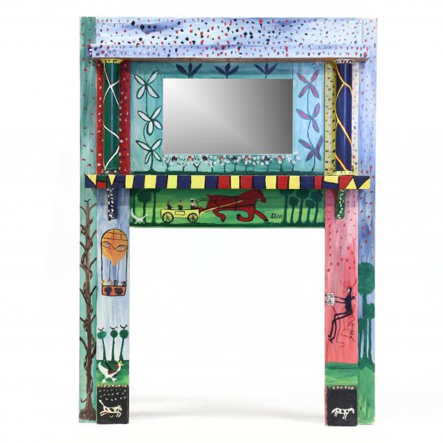 A FOLK ART PAINT DECORATED