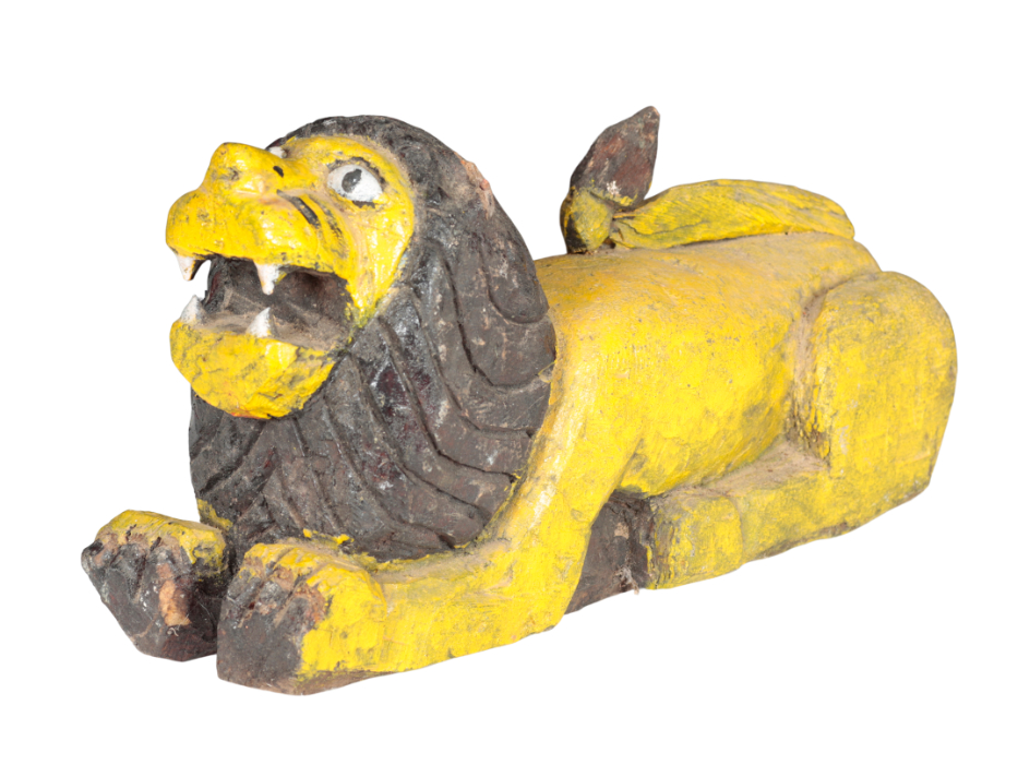 A FOLK ART PAINTED AND CARVED