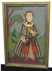 A FOLK ART SHADOWBOX CLOTH DIO