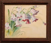 A FOLK ART WATERCOLOR ON PAPER