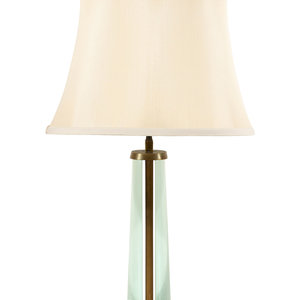 A Fontana Arte Glass and Gilt Brass