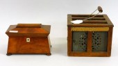 A FOOT WARMER AND TEA CADDY. 1