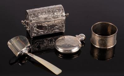 A foreign silver trinket box,