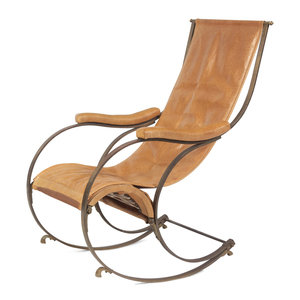 A Forged Iron and Leather Rocking