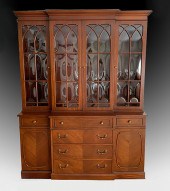 A FORMAL MAHOGANY BREAKFRONT B