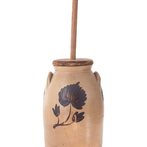 A Four Gallon Stoneware Butter