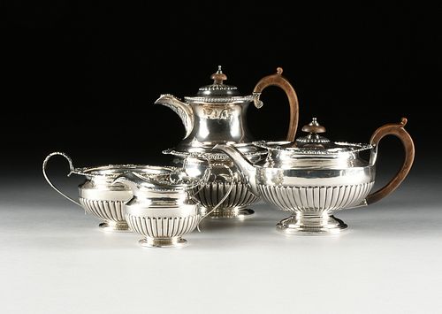 A FOUR PIECE GEORGE III STERLING