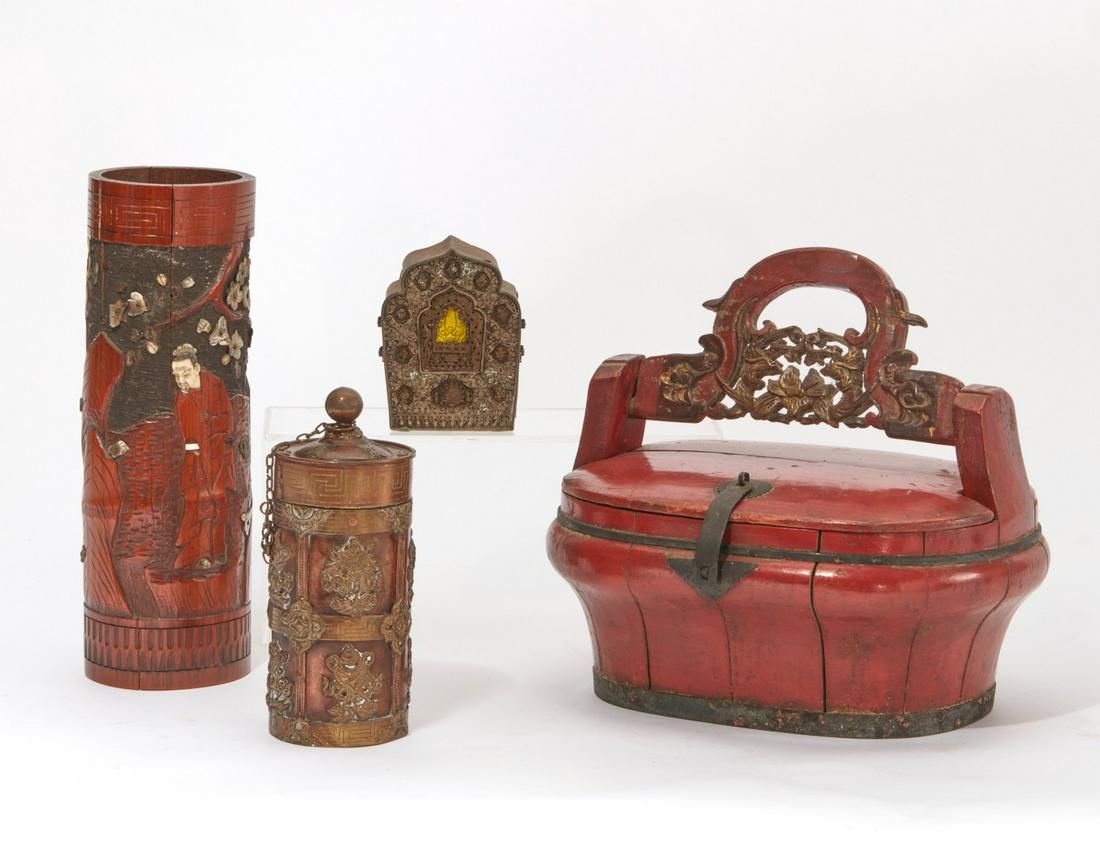 A FOUR PIECE GROUP OF ASIAN WORKS