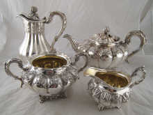 A four piece matched silver