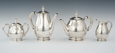 A Four-Piece Sterling Silver Tea