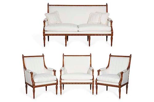 A FOUR PIECE SUITE LOUIS XVI