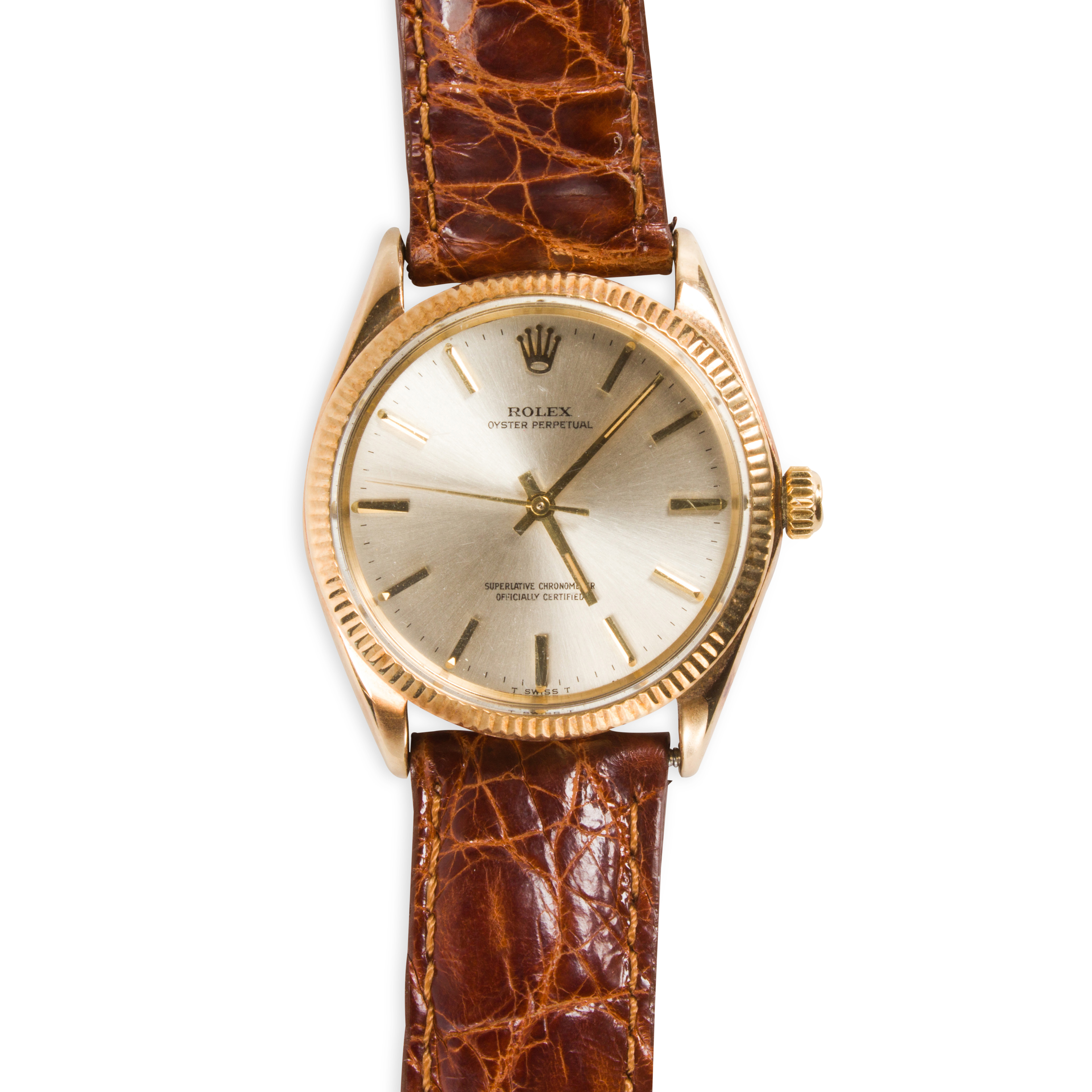 A FOURTEEN KARAT GOLD AND STAINLESS