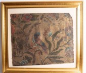 A framed 18th Century leather