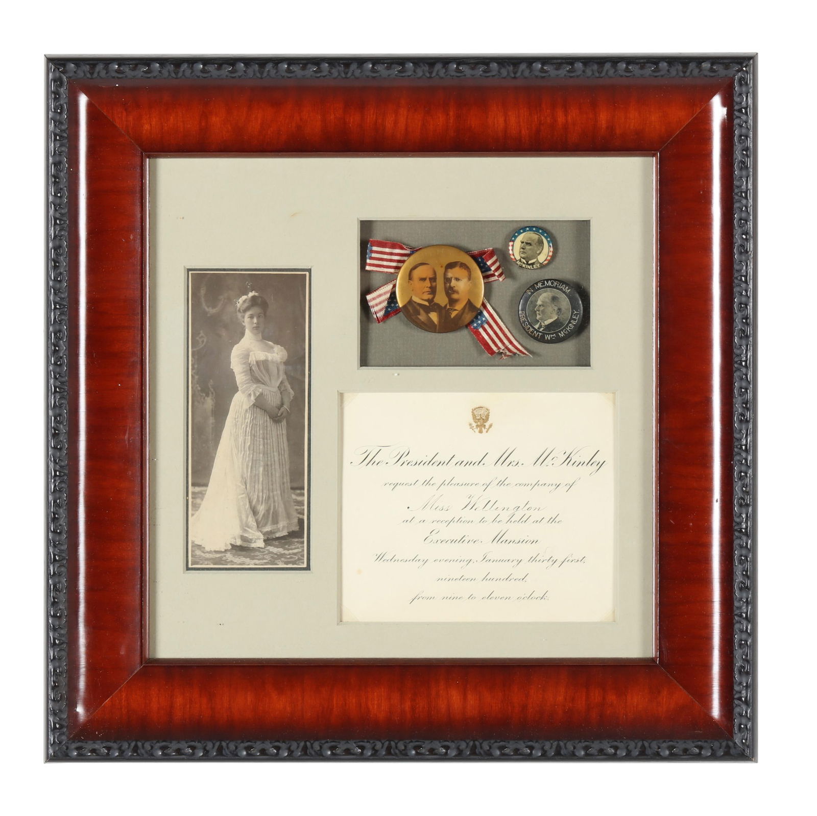 A FRAMED 1900 WHITE HOUSE