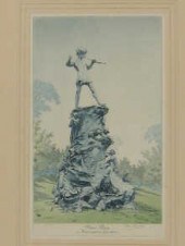 A framed aquatint etching '' P