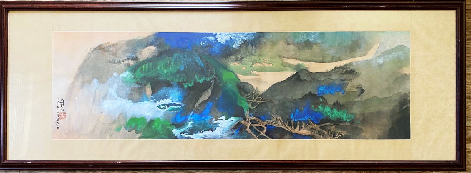 A FRAMED ART PAINTING, (ZHANG