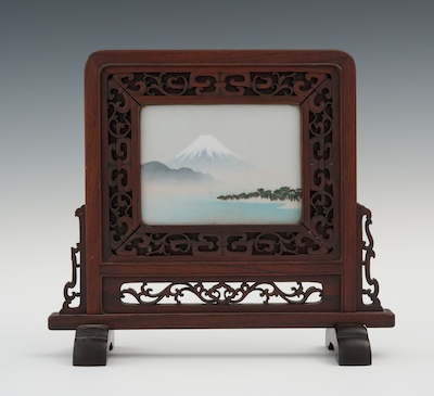 A Framed Cloisonne Plaque of Miho