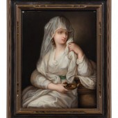 A Framed Continental Porcelain