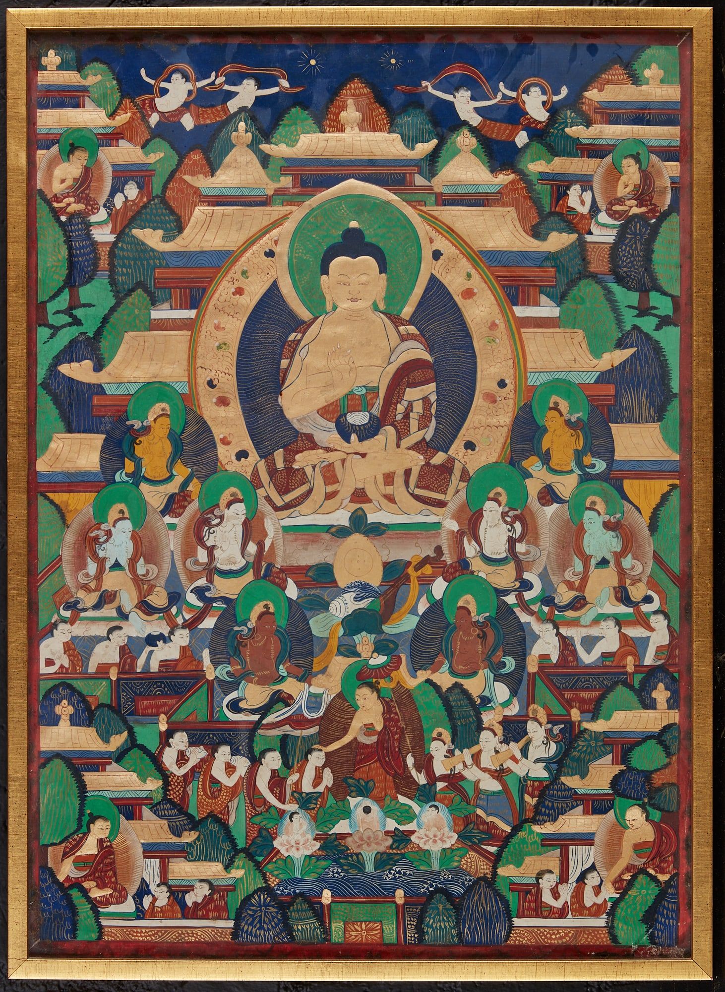 A FRAMED GILT DEPICTION OF