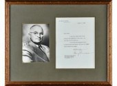 A framed Harry Truman ink sign