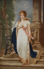 A FRAMED KPM PORCELAIN PORTRAI