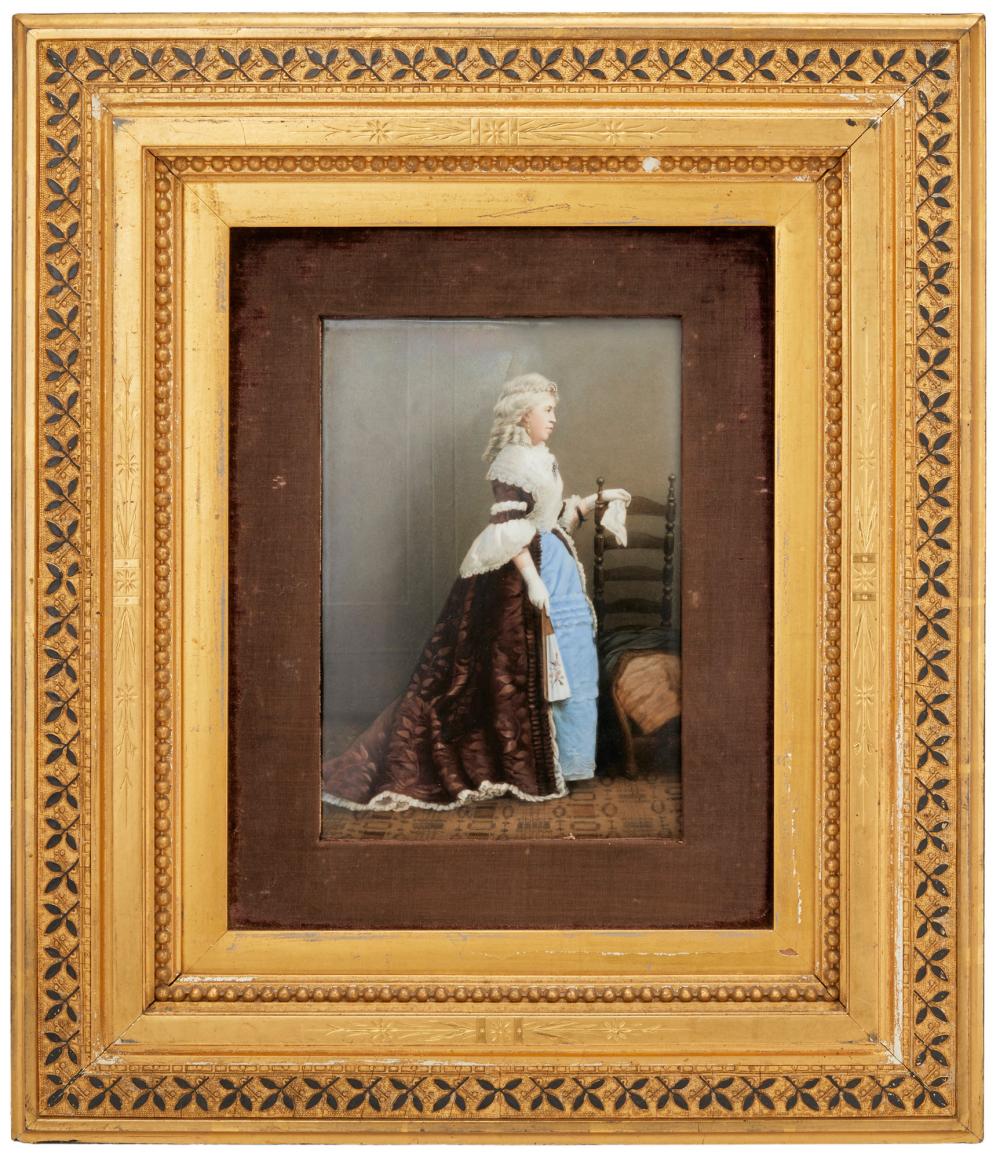 A FRAMED KPM PORTRAIT PLAQUEA
