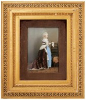 A FRAMED KPM PORTRAIT PLAQUEA