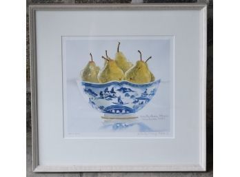 A framed limited edition colored