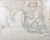 A framed map of the East Indie