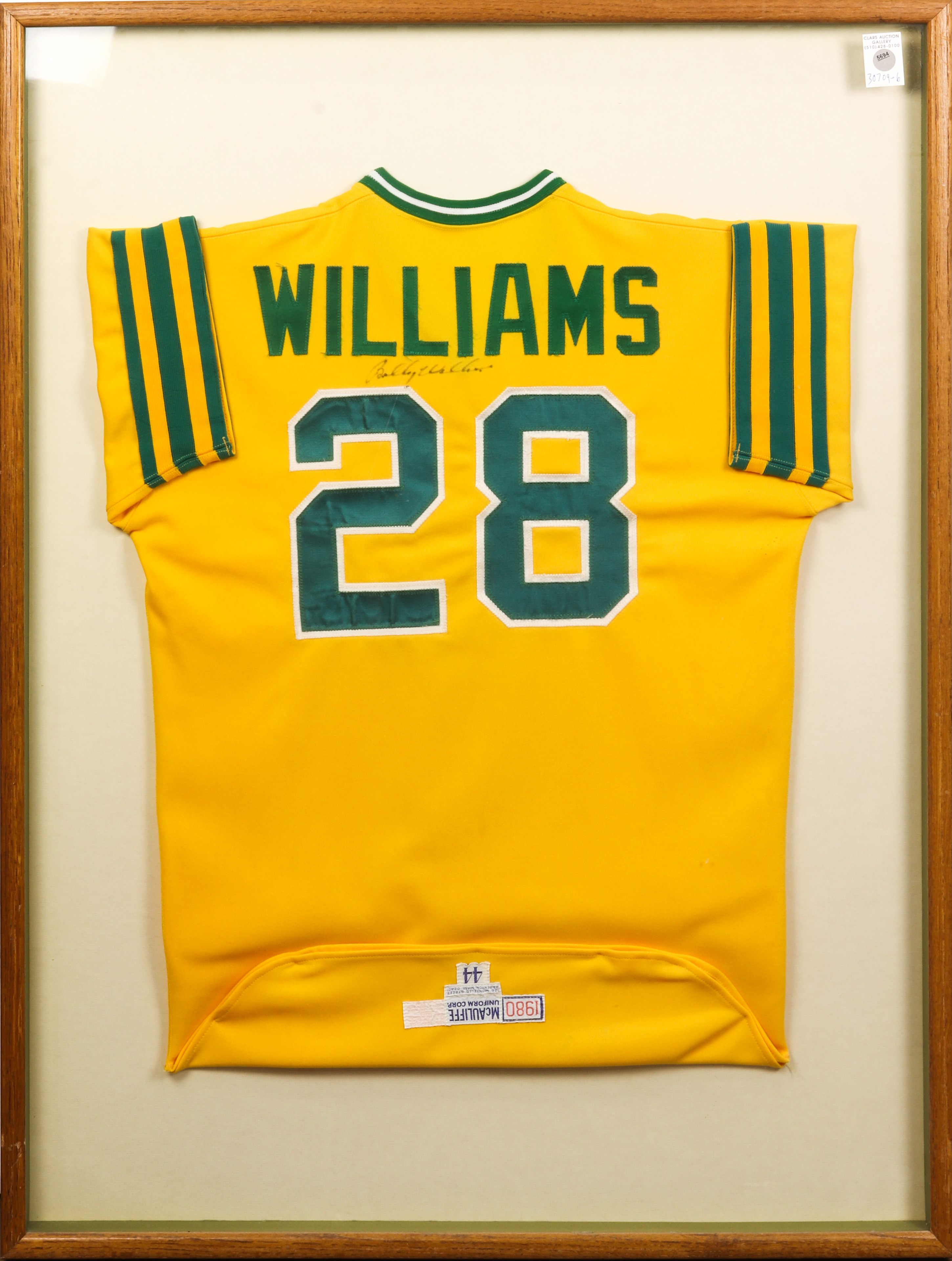 A FRAMED OAKLAND ATHLETICS WILLIAMS