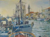 A framed oil on canvas sea the