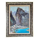 A FRAMED OIL PAINTING. SIGNED
