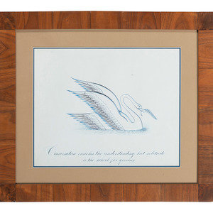 A Framed Penmanship Sample with