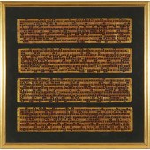 A Framed Set of Four Gold Lacq