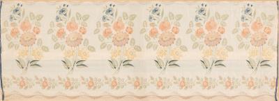 A framed silkwork picture