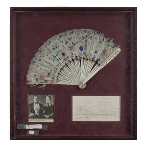 A Framed Victorian Fan 19th Century