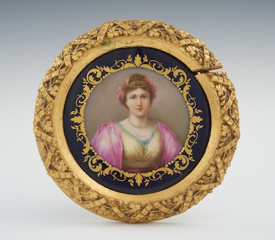 A Framed Vienna Porcelain